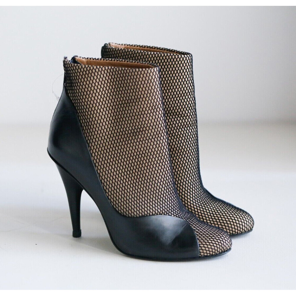 3.1 Phillip Lim Sexy Fishnet Look Zip up Booties 36